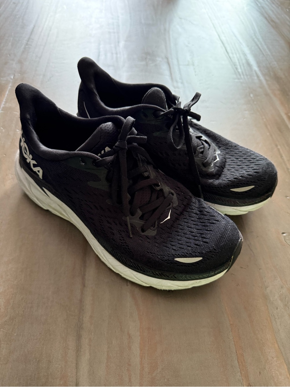 Hoka Women’s Black and White Running Shoes